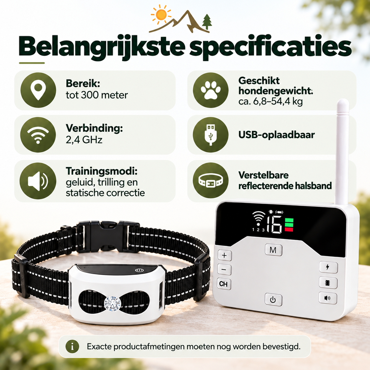 Draadloze Hondenomheining voor Camping & Caravan – 2-in-1 Trainingshalsband