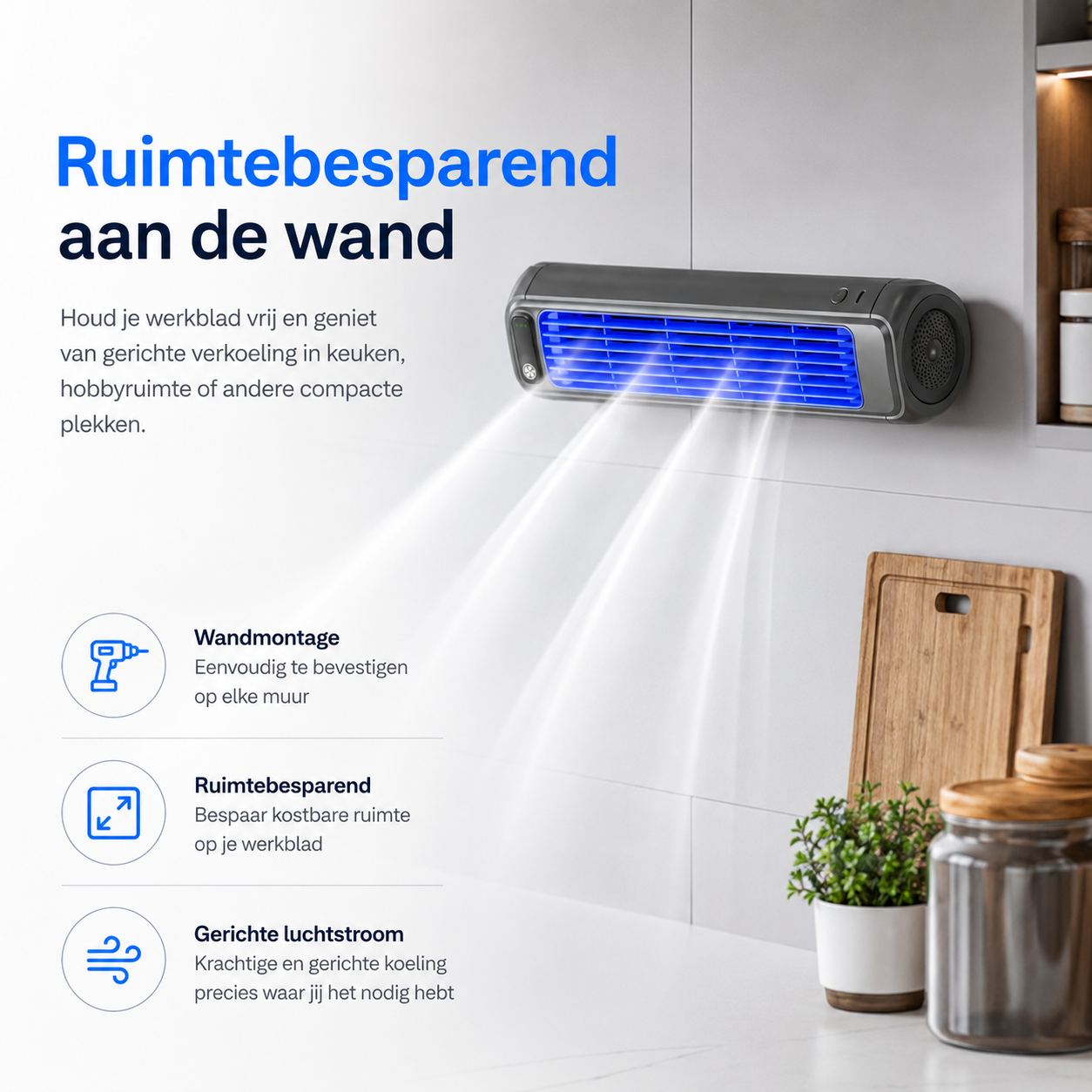 AirWave – Draagbare Oplaadbare Airconditioner met 12 Uur Batterijduur