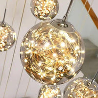 AstraLumen Glazen Bol Trap Chandelier Verhoogt Trapverlichting