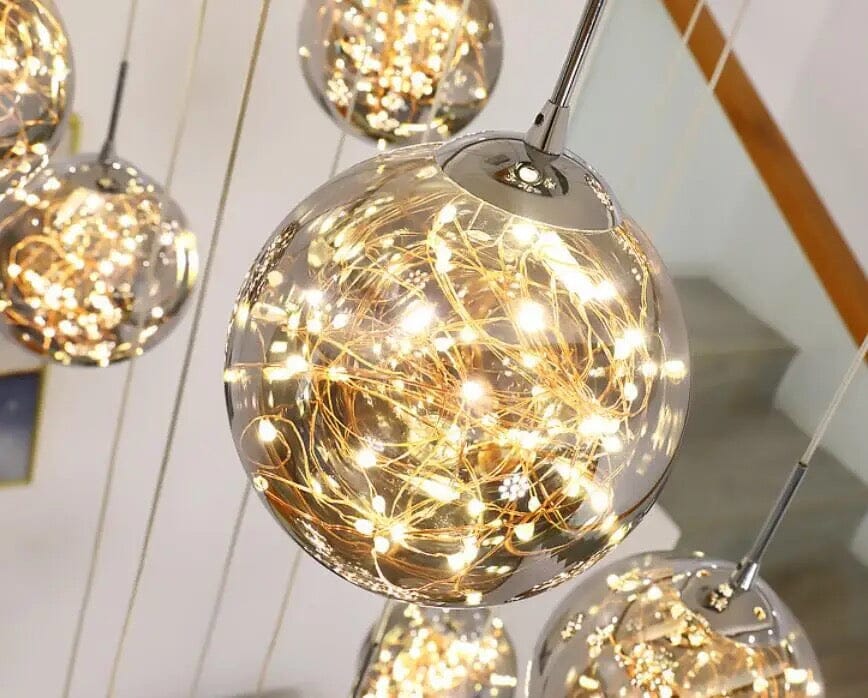 AstraLumen Glazen Bol Trap Chandelier Verhoogt Trapverlichting