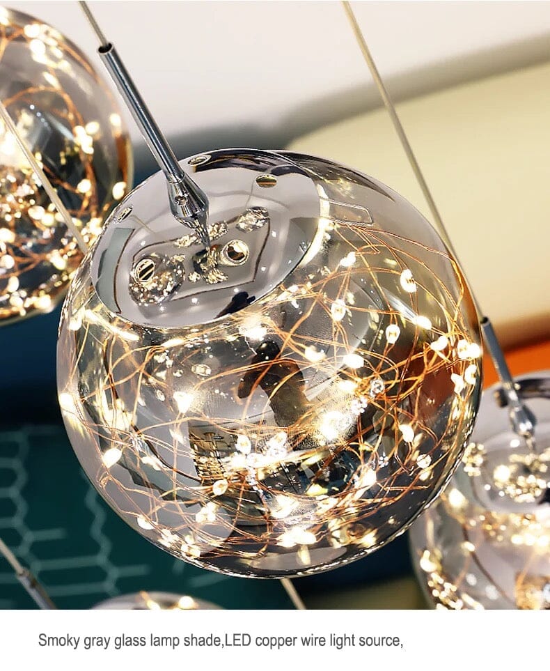 AstraLumen Glazen Bol Trap Chandelier Verhoogt Trapverlichting