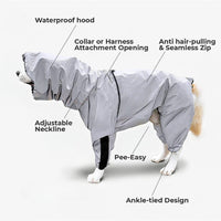 Honden Regenjas met Benen - Waterdichte Hondenjas voor Kleine en Grote Rassen | UK Cozy Winterkleding
