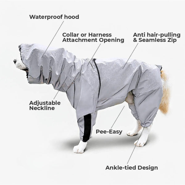 Honden Regenjas met Benen - Waterdichte Hondenjas voor Kleine en Grote Rassen | UK Cozy Winterkleding