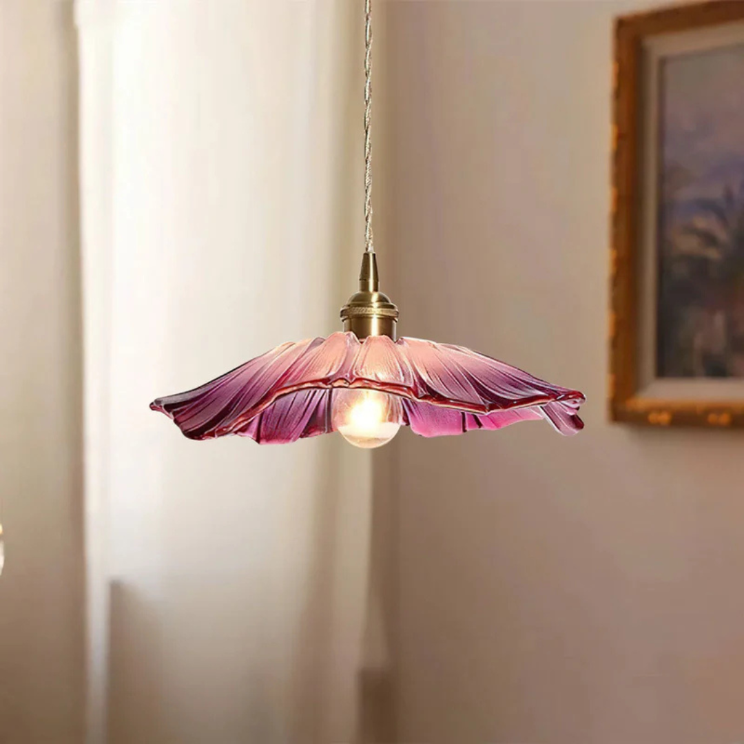 Myloq - Retro Lotus Glazen Hanglamp
