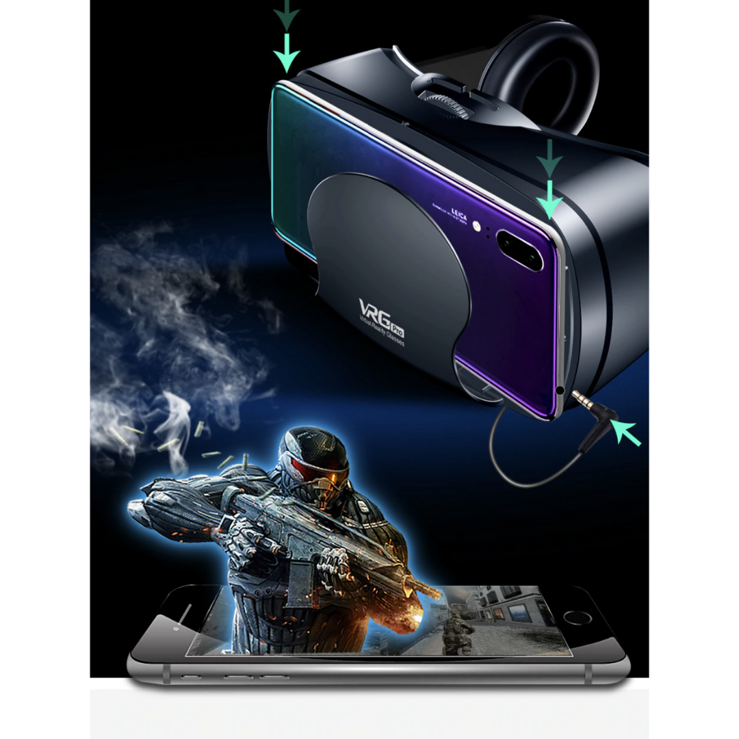 Lunero Reality PRO+ | Smart VR Bril met Geïntegreerde Headset voor iPhone & Android