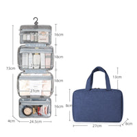 Travelique Reiskosmetik Organizer | Compact & Waterafstotend | Met 4 vakken & 360° haak | Voor dames & heren