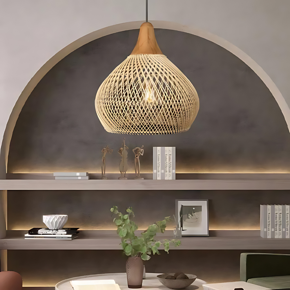 Boho Stijl Rieten Hanglamp