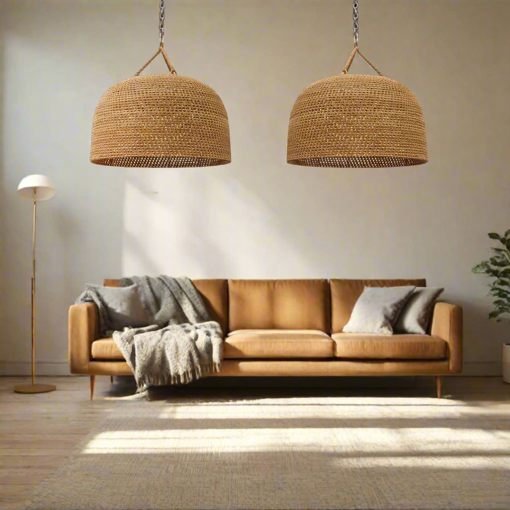 Natuurlijke Schaduw Rattan Japandi Hanglamp