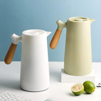 Geïsoleerde Thermoskan met Houten Handvat Koffiepot