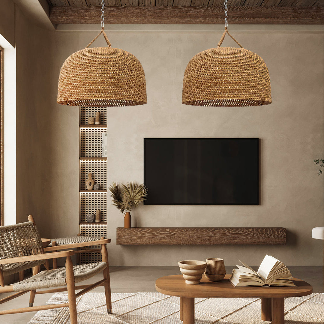 Natuurlijke Schaduw Rattan Japandi Hanglamp
