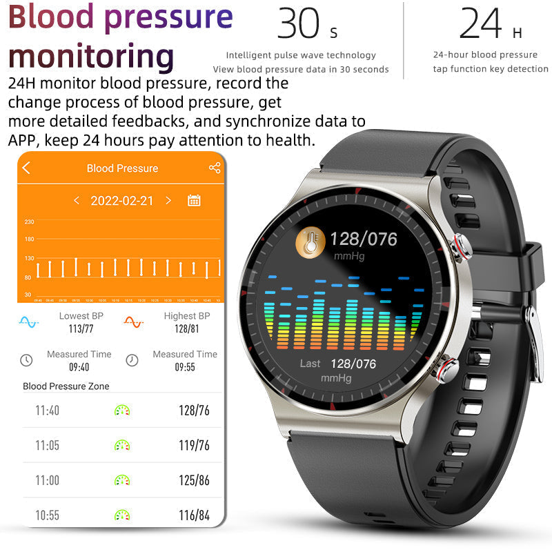 Medische EKG-Smartwatch | CFDA-gecertificeerd | 512Hz Hoge Precisie Biosensor | SpO2- & Hartslagmonitoring | AI-gebaseerde Ademhalingsanalyse | IP67 Waterdicht