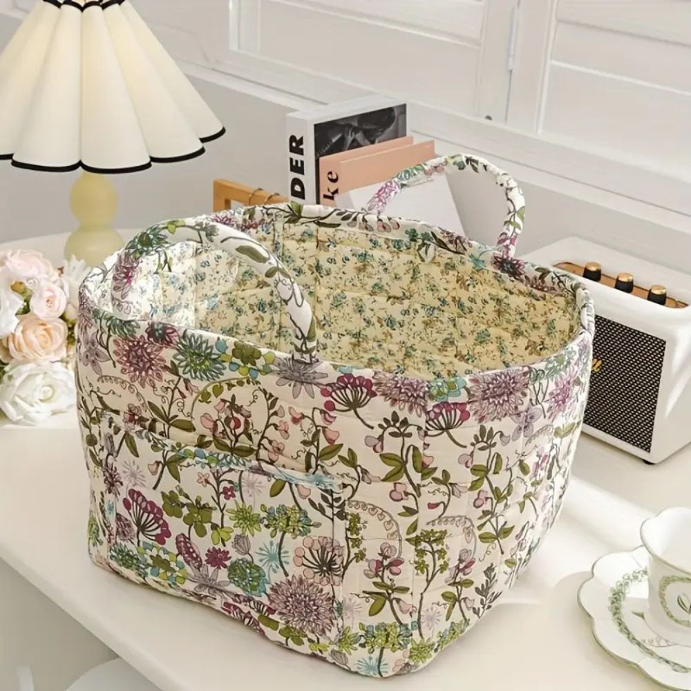 Delicate Bloemen Canvas Opbergmand