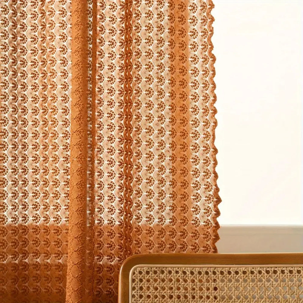 Amber Glow Boho Haakgordijn