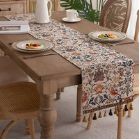 Vintage Bloemen & Vogel Jacquard Tafelkleed