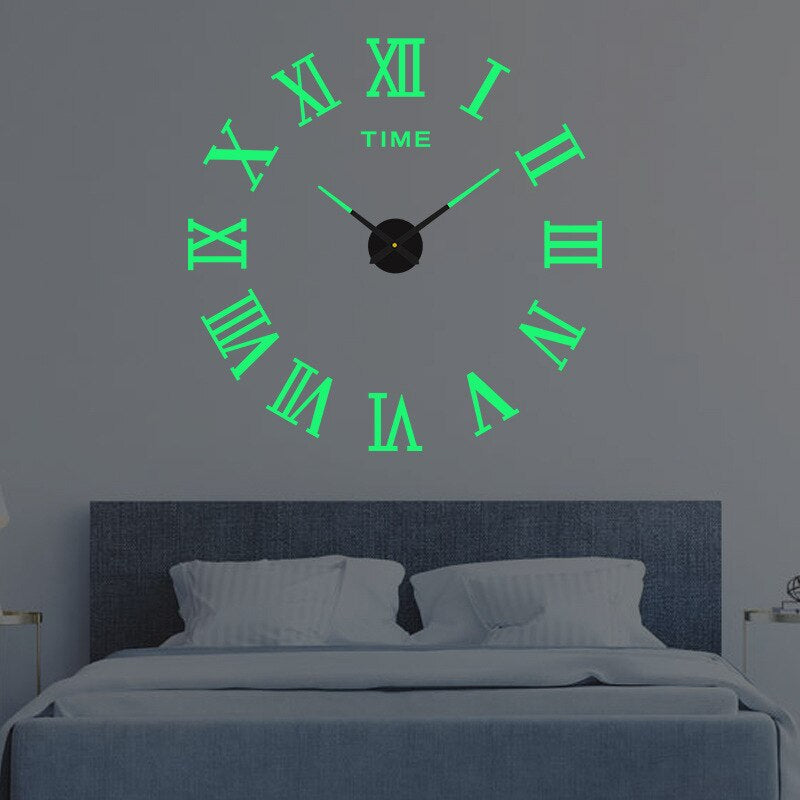 Luminor Moderne Zwarte Wandklok Met Kwarts Beweging