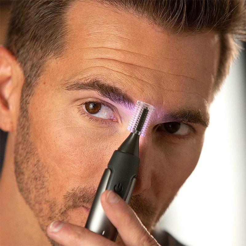 Professionele Ultradunne Precisietrimmer | Titanium Roestvrijstalen Bladen | Ingebouwde LED-Lamp | Micro-Oscillatie Technologie | Voor Neus, Oren & Contouren