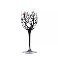 VinoVerve | Vier-Seizoenen Boom -Wijnglas | Handbeschilderde Kunstzinnige Glazen
