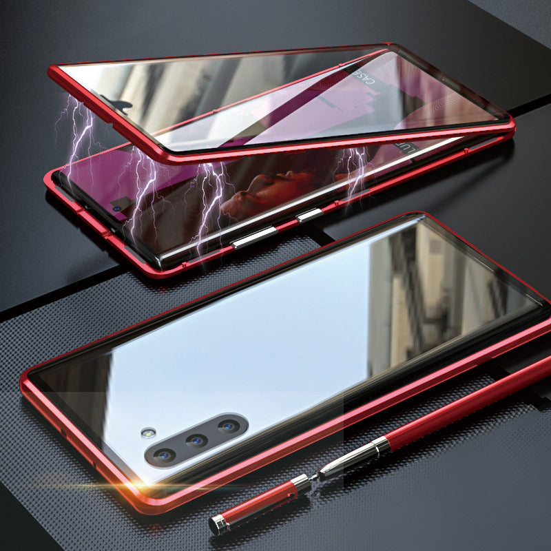 Magnetische geharde glazen dubbelzijdige telefoonhoes voor Samsung