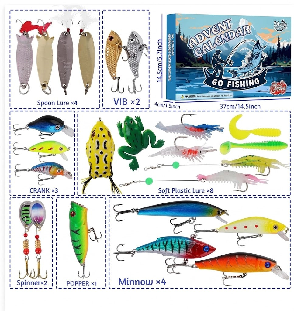FISHMAS – 24-dagen kerst 2025-telling visserij-tackle-kalender