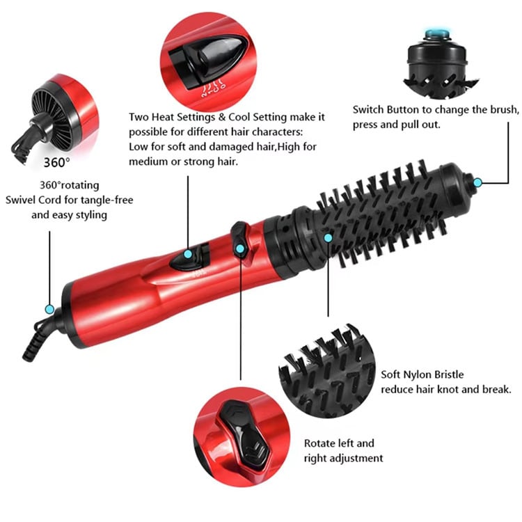 3-in-1 Rotating Hot Air-Hairstyler en Föhn