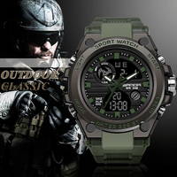 Sportieve Dual-Display Mode Multifunctionele waterdichte verlichte herenarmbandhorloge