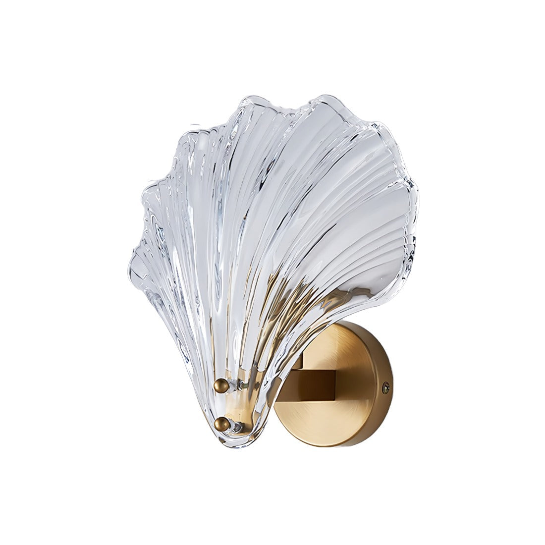 Art Brass Glass Schelp Wandlamp