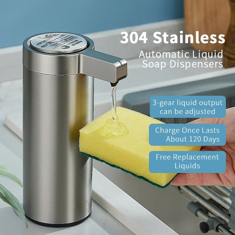 LuminaSteel Roestvrijstalen Contactloze Zeepdispenser In Moderne Badkamers
