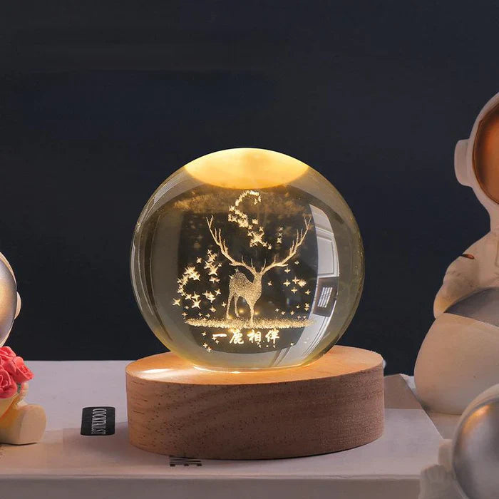 Luminescente Bol met 3D Gravure van Planeet