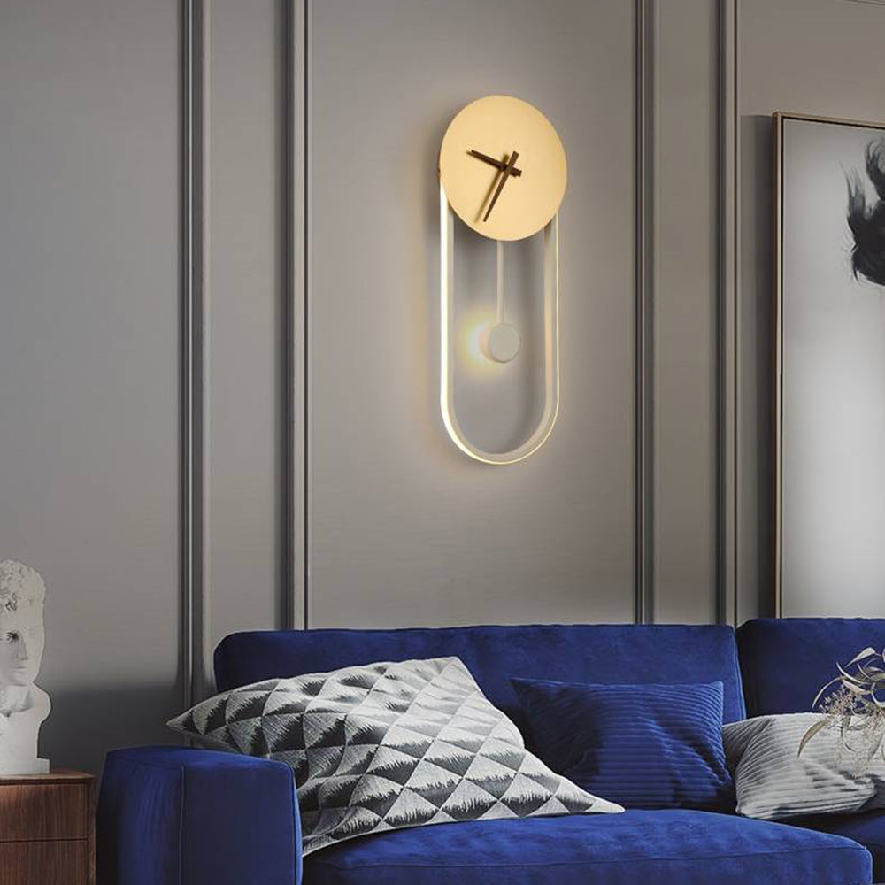 Arisha Nordic Klok Wandlamp, Goud & Zwart