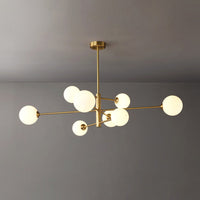 Truva Lustre Moderne Bollen. Koper/Glas. Zwart/Koper. Woonkamer