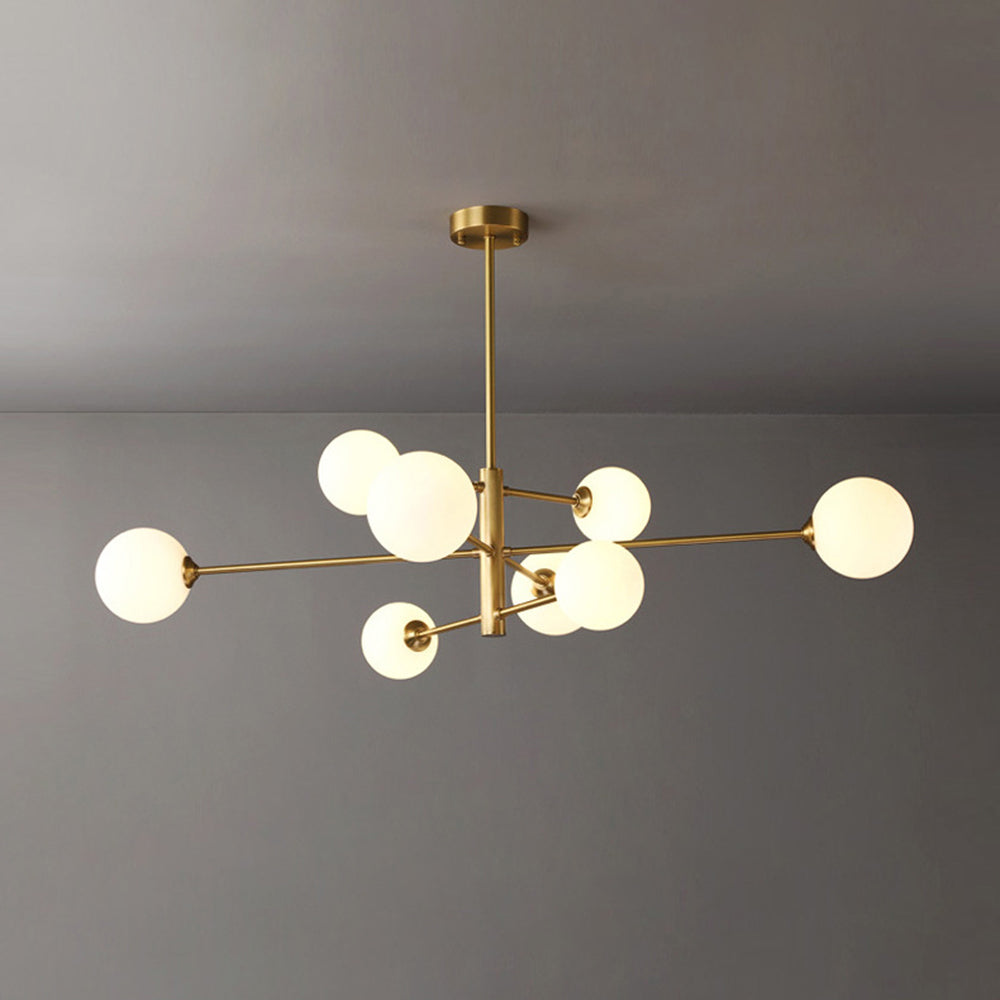 Truva Lustre Moderne Bollen. Koper/Glas. Zwart/Koper. Woonkamer