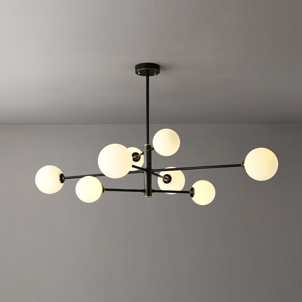Truva Lustre Moderne Bollen. Koper/Glas. Zwart/Koper. Woonkamer
