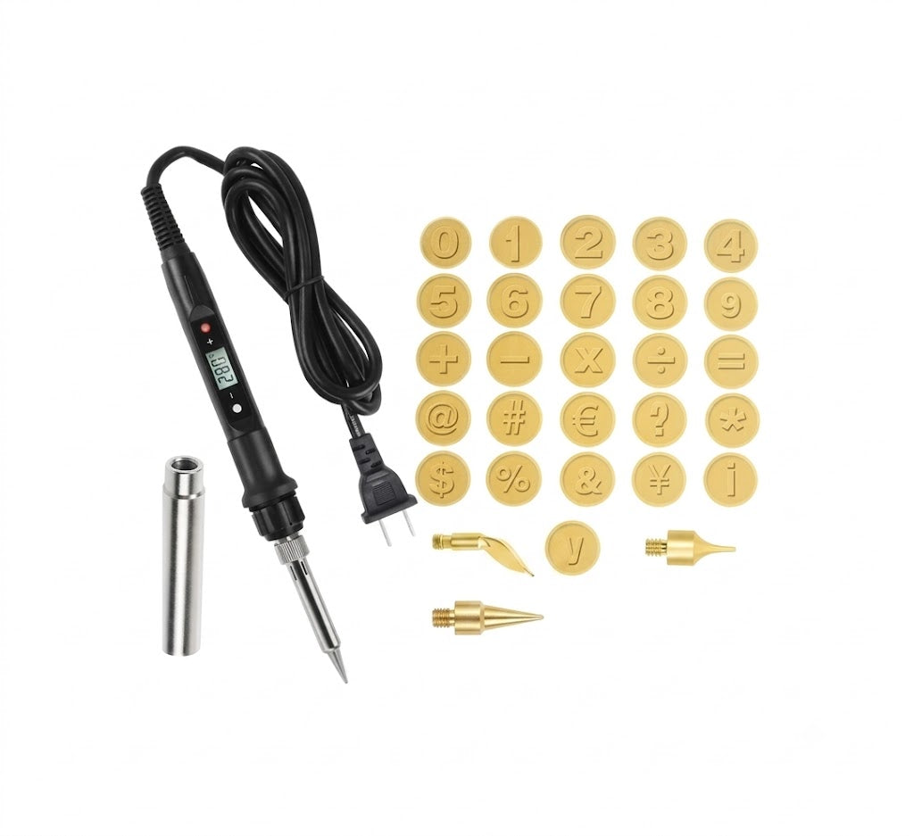 CraftMaster Pro Graveerset | 58-delig Houtbrand- & Graveergereedschap | Instelbare Temperatuur | DIY Knutselset | Hout, Leer & Metaal