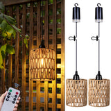 Alle Fortune Batterij aangedreven Kandelaar, Batterij Hangende Pendellamp, Rietenlamp met Warm Witte Gloeilamp, 4*AA Batterij Aangedreven, Voor Gazebo Pergola Veranda Patio Buiten Binnen Decoratie