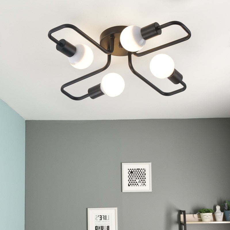 Arisha Vintage Moderne Minimalistische Industriële Zwarte Plafondlamp