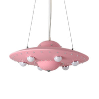 Noordse Vliegende Schotel Kroonluchter Licht Metaal Kinderkamer LED Hanglamp in Grijs/Roze/Blauw