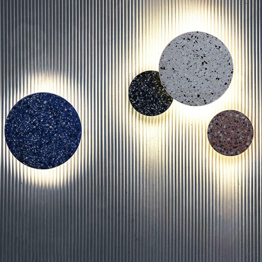 Unieke Scandinavische Wandlamp Combinatie van Terrazzo en Warm Licht