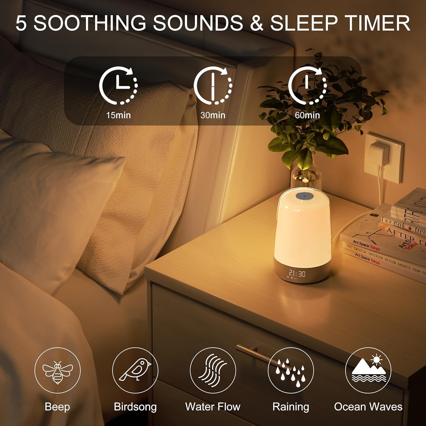 Aurora Wake-Up Light | Zonsopgang & Zonsondergang | USB-C Oplaadbaar