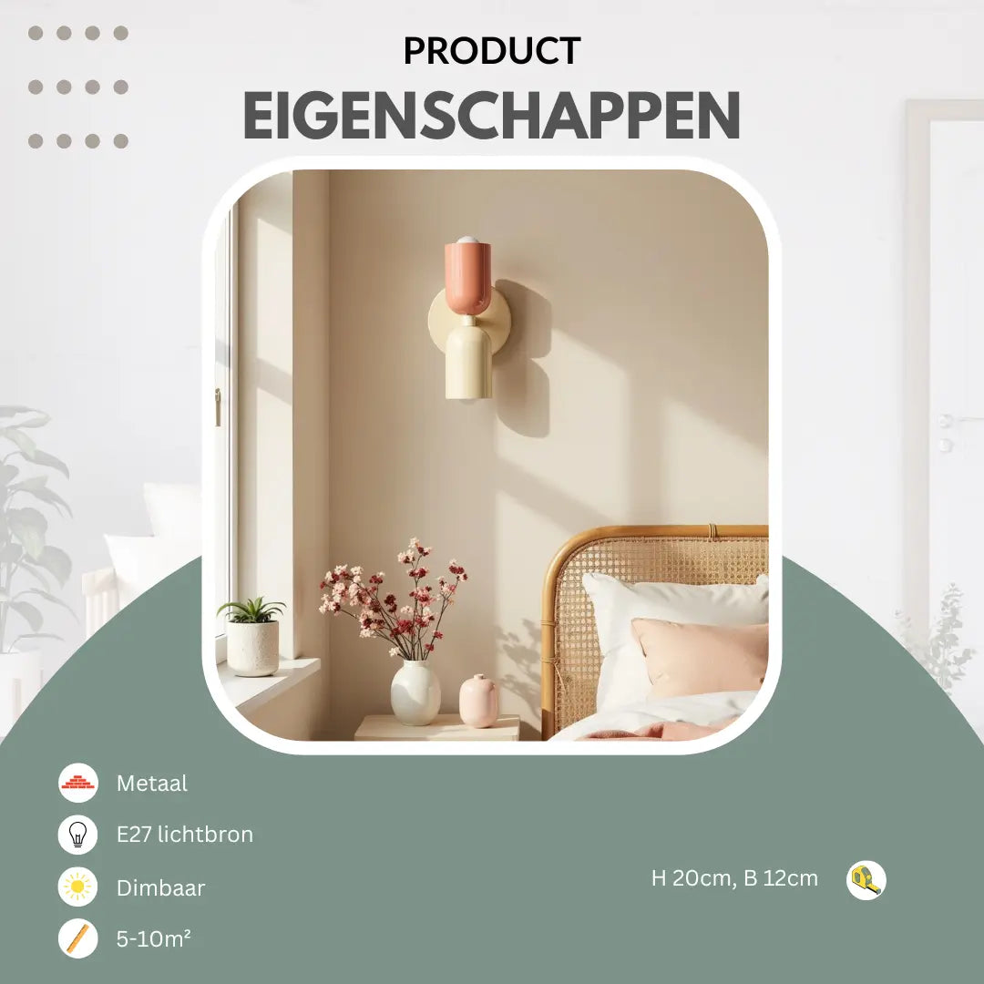 Retro wandlamp in heldere kleuren