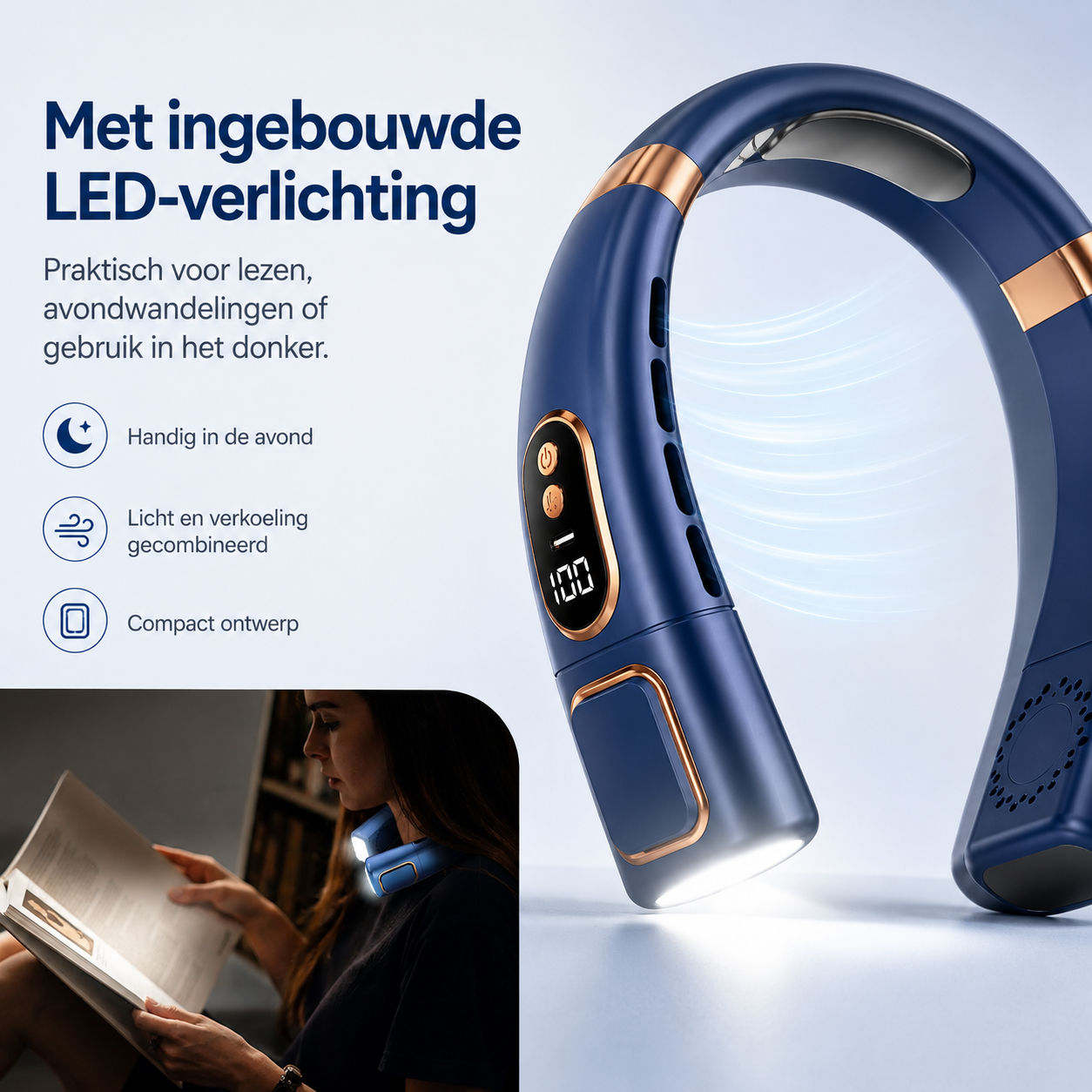 Froza – 360° Koelende Digitale Nekventilator