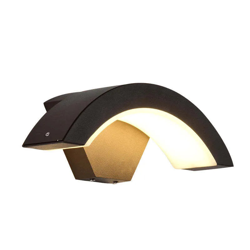 Elvon Nordic Arc Waterdichte LED Buiten Wandlamp, Zwart