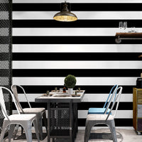 Eenvoudige brede strepen Niet-klevende behang voor koffiehuis en kledingwinkel, 33 voet x 20,5 inch