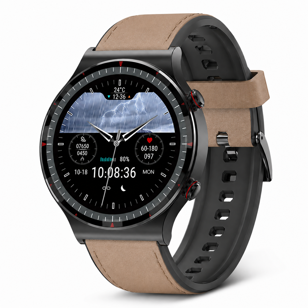 Medische EKG-Smartwatch | CFDA-gecertificeerd | 512Hz Hoge Precisie Biosensor | SpO2- & Hartslagmonitoring | AI-gebaseerde Ademhalingsanalyse | IP67 Waterdicht