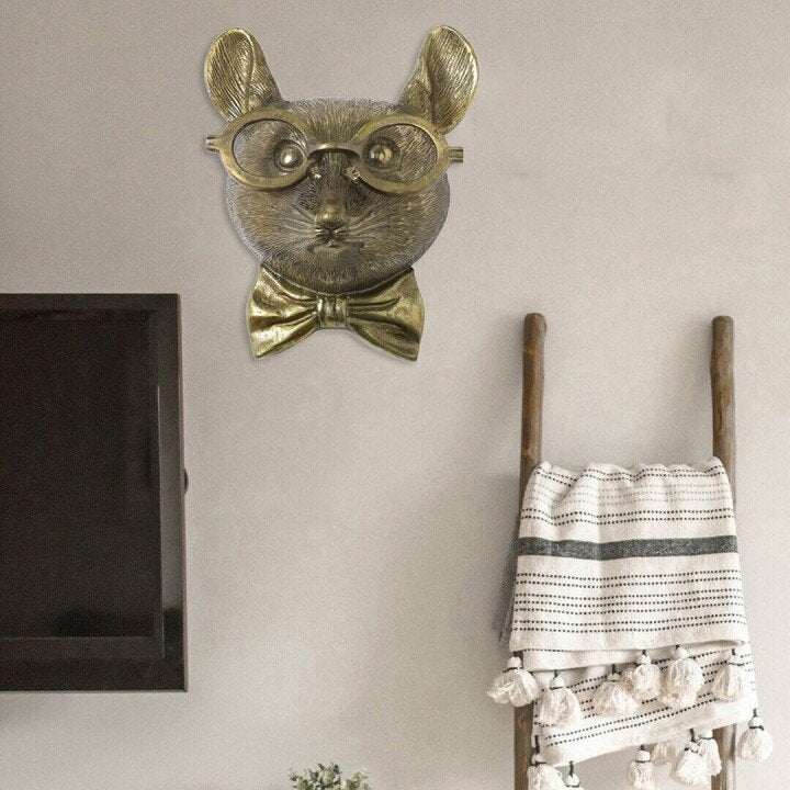 WallCritters – Speelse dierenkop wanddecoratie – Handgeschilderd resin ontwerp