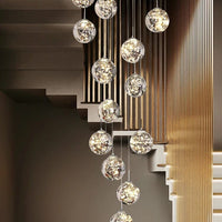 AstraLumen Glazen Bol Trap Chandelier Verhoogt Trapverlichting