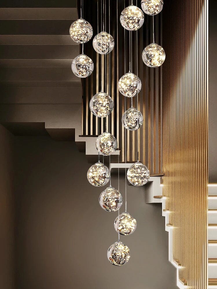 AstraLumen Glazen Bol Trap Chandelier Verhoogt Trapverlichting