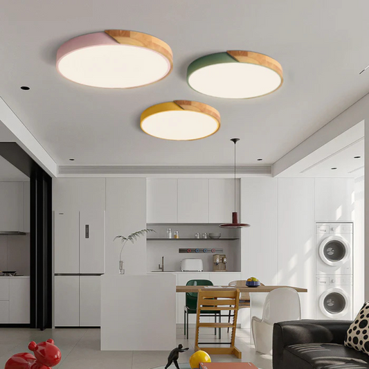 Delos Skandi Houten Plafondlamp | Natuurlijk LED-Designlicht