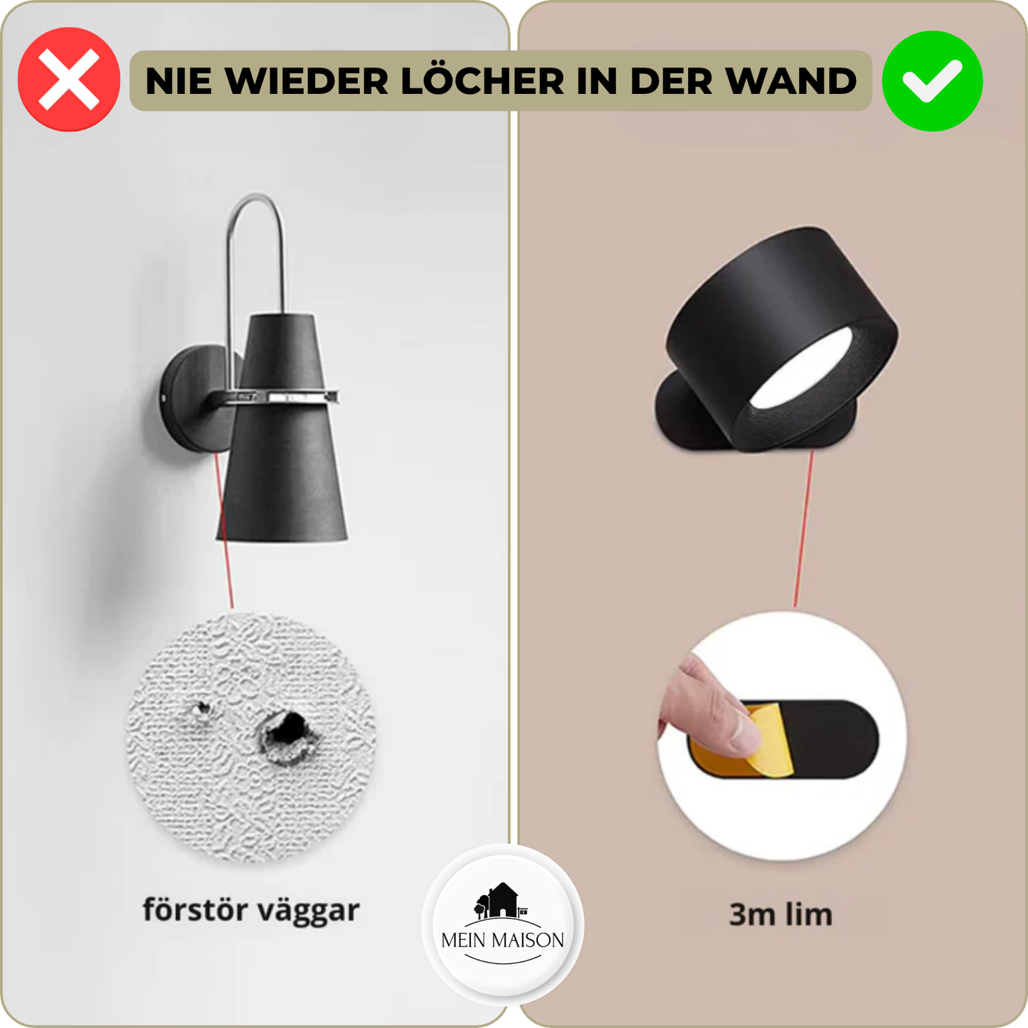 Wandlamp LumiScandi | Draadloos & Oplaadbaar | Scandinavisch Design | Eikenhout