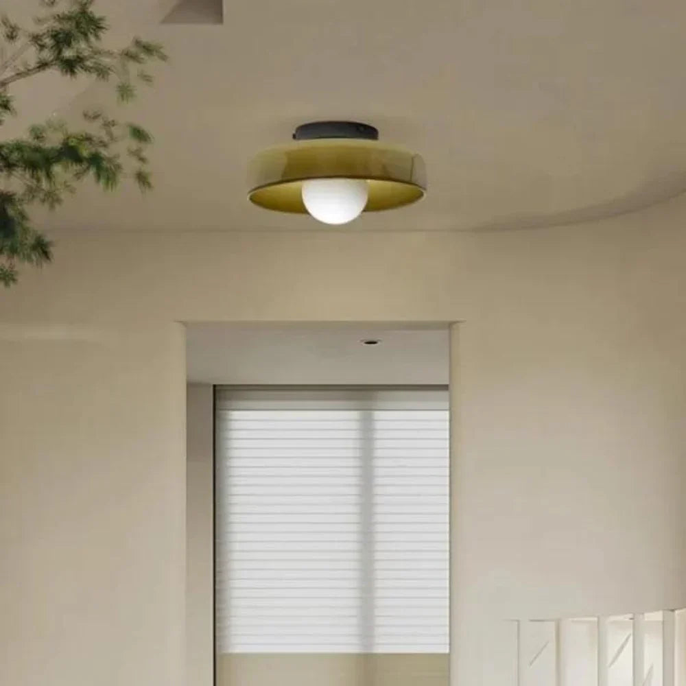 Nordic Glass Olive Disc Wand- & Plafondlamp LED 1-lamp