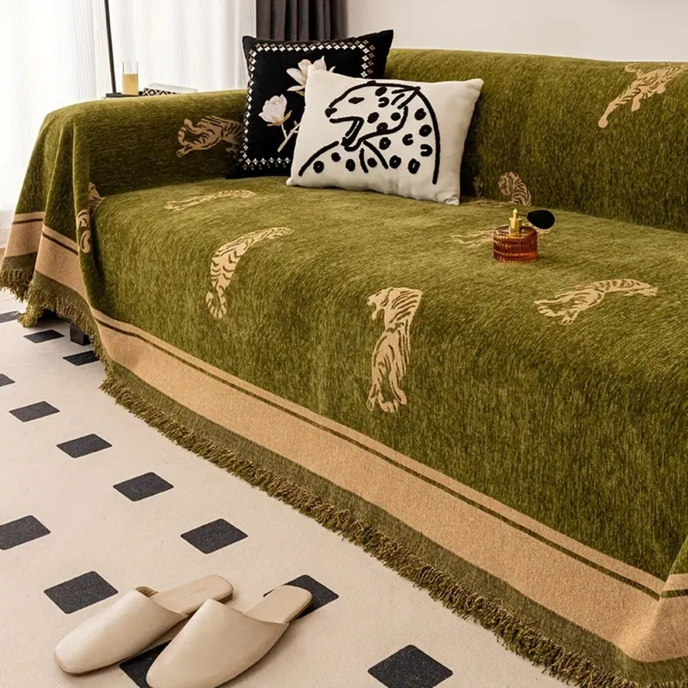 Safari Tijger Chenille Sofa Cover